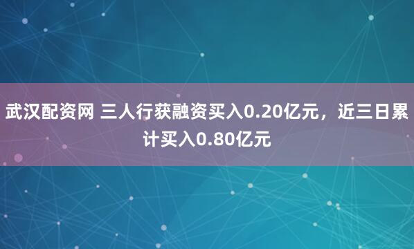 武汉配资网 三人行获融资买入0.20亿元,近三日累计买入0.80亿元